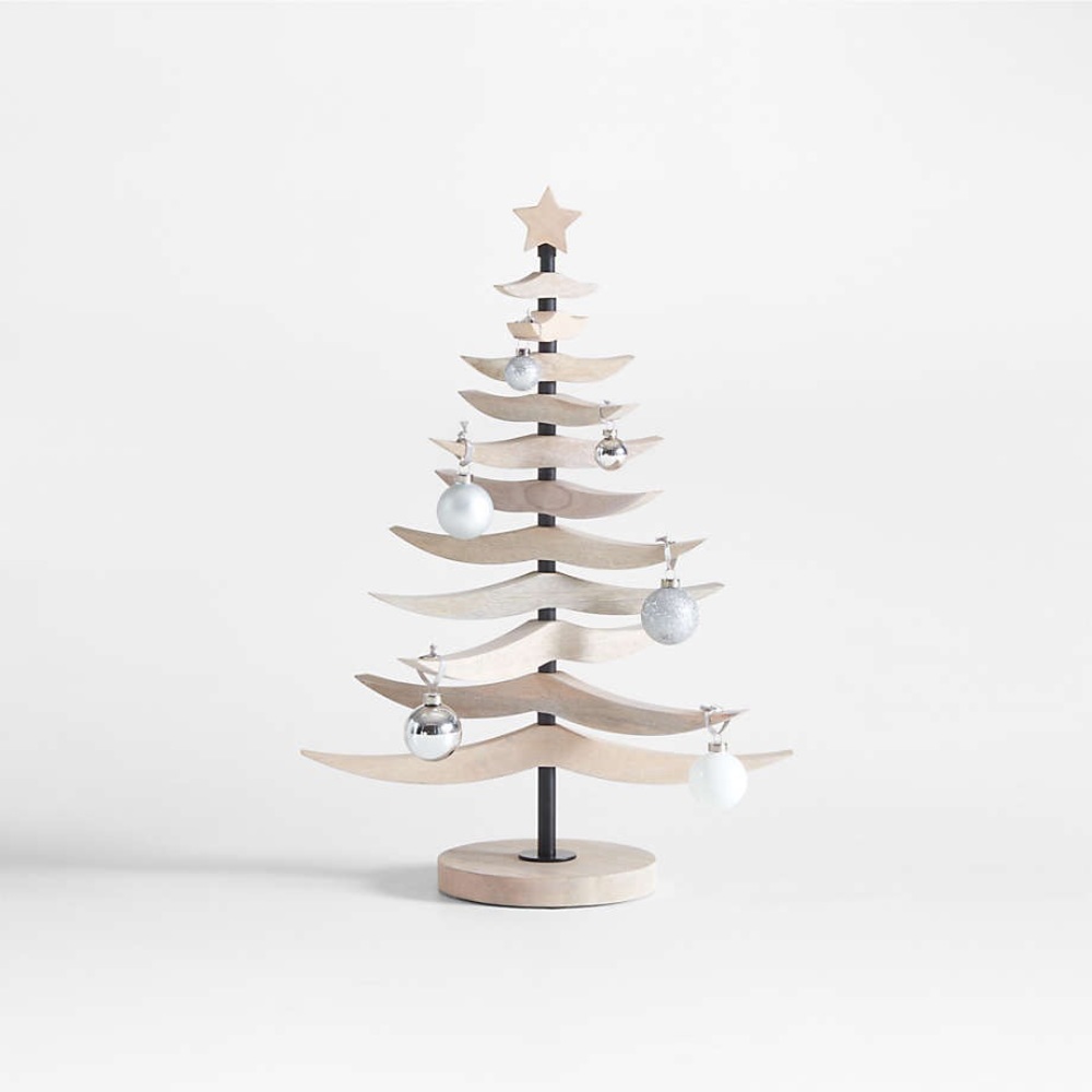 Crate&Barrel - Tannenbaum 25" Whitewashed Wood Christmas Tree